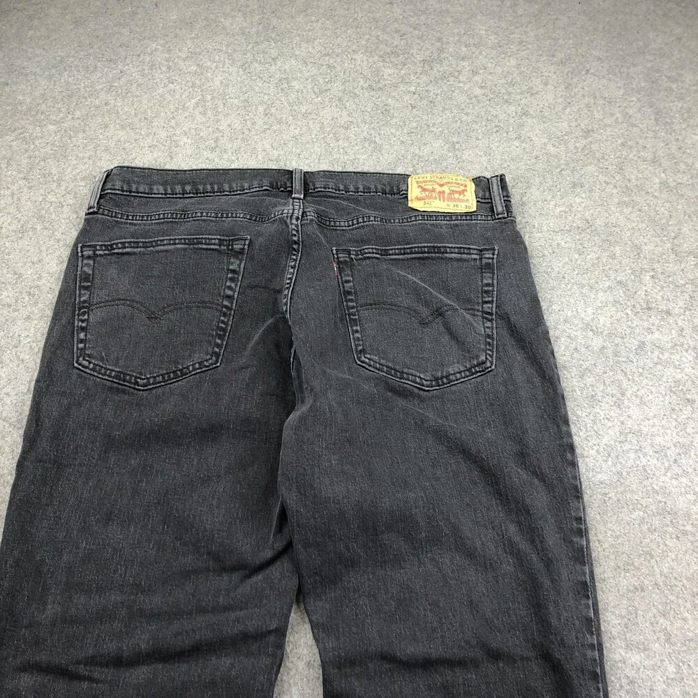 Levis 541 Jeans Mens 36x30 Black Charcoal Wash Athletic Straight Denim Pants